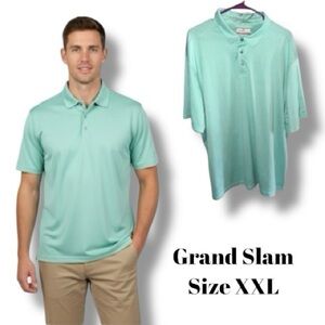 🍭 Grand Slam Performance Polo Shirt - Mint Green Golf/Tennis Men’s Size XXL